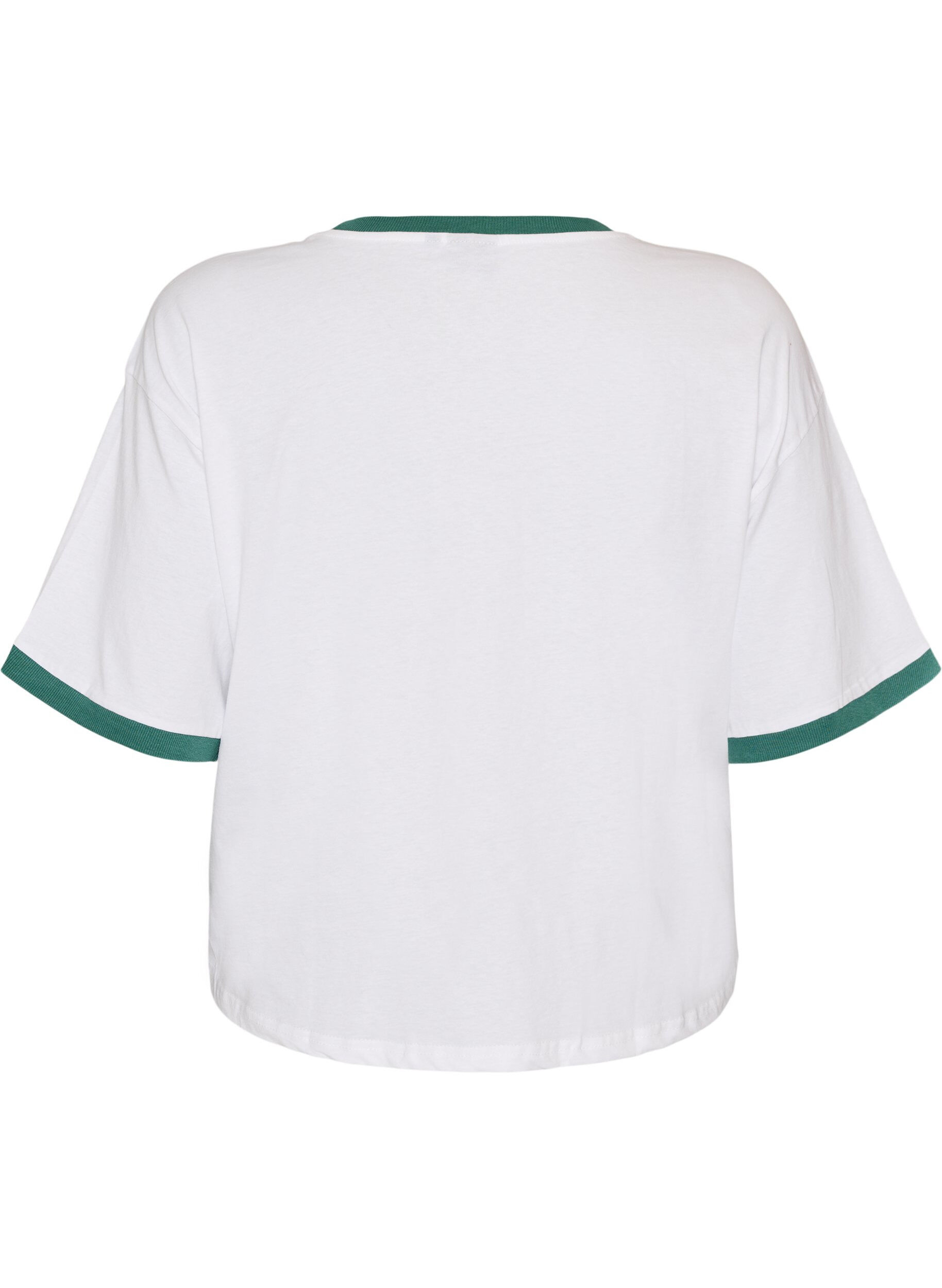 ZizzifashionCotton T-shirt with text print and boxy fit, White, Packshot image number 1