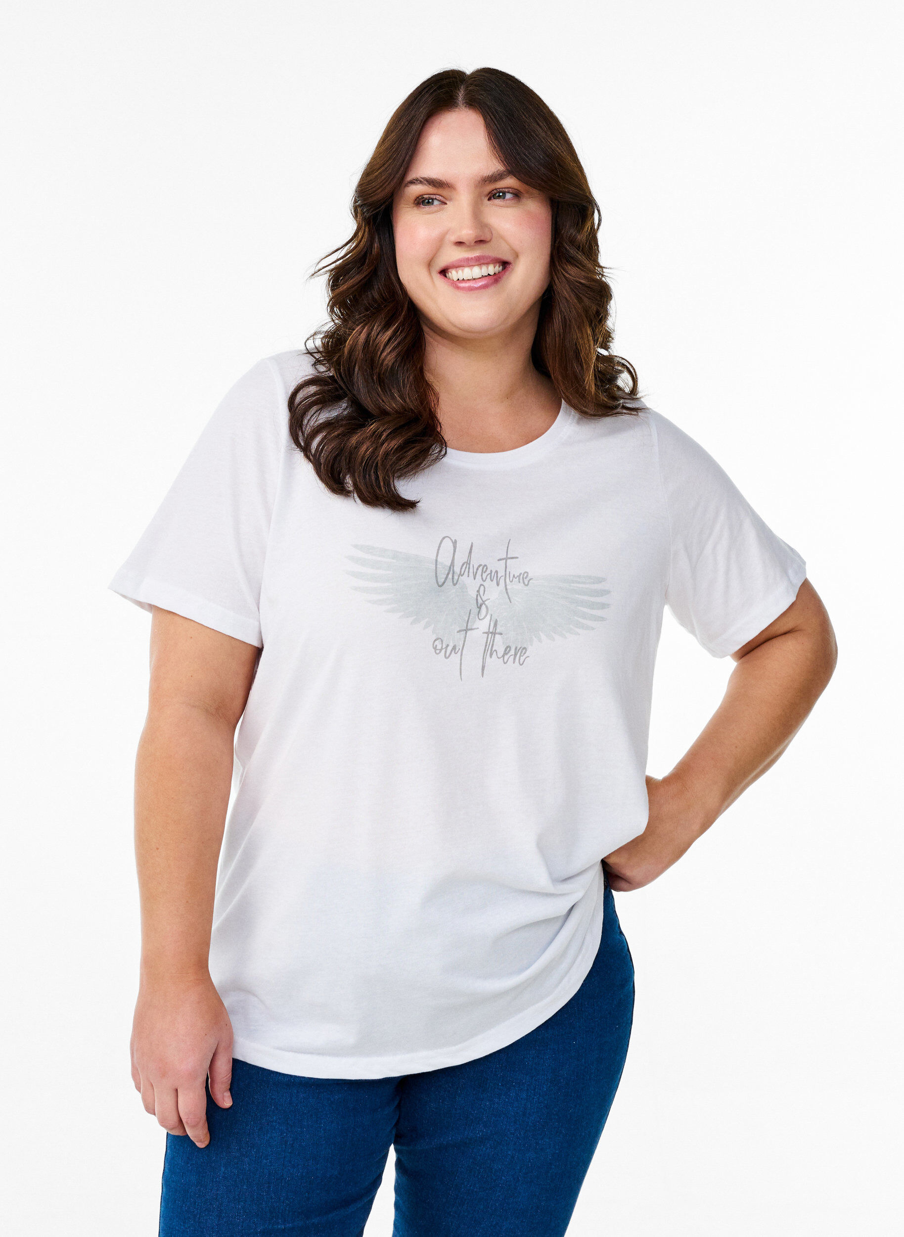 Zizzifashion FLASH - T-shirt with motif, White, Model image number 0