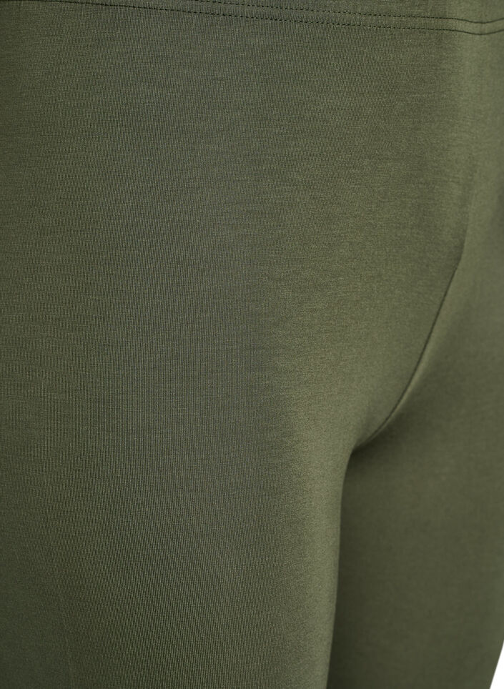 Basic 3/4 leggings in viscose, Green, Packshot image number 2