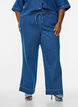 Wide-leg denim jeans with stripes, Blue, Model image number 2