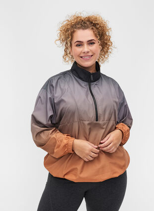 Sports jacket with zip detail, Golden Oak, Model image number 0