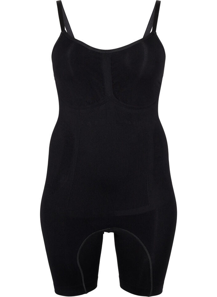 Shapewear bodysuit with opening at the bottom, Black, Packshot image number 0