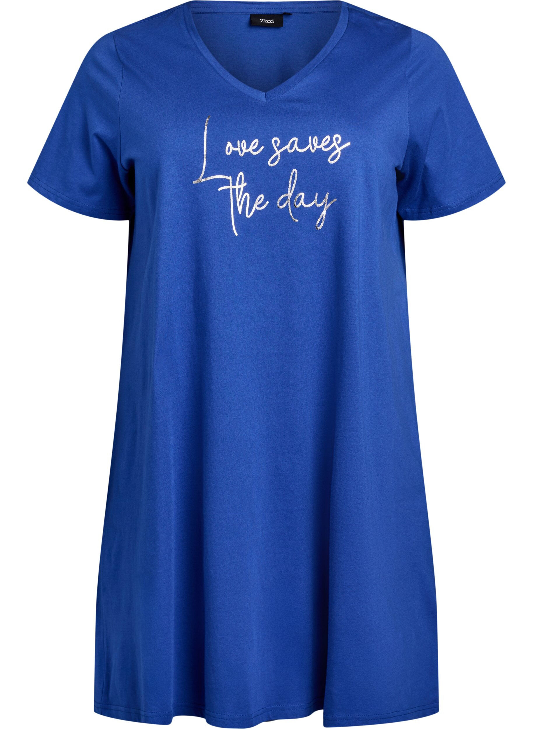 ZizzifashionOrganic cotton nightgown with v-neck, , Packshot image number 0