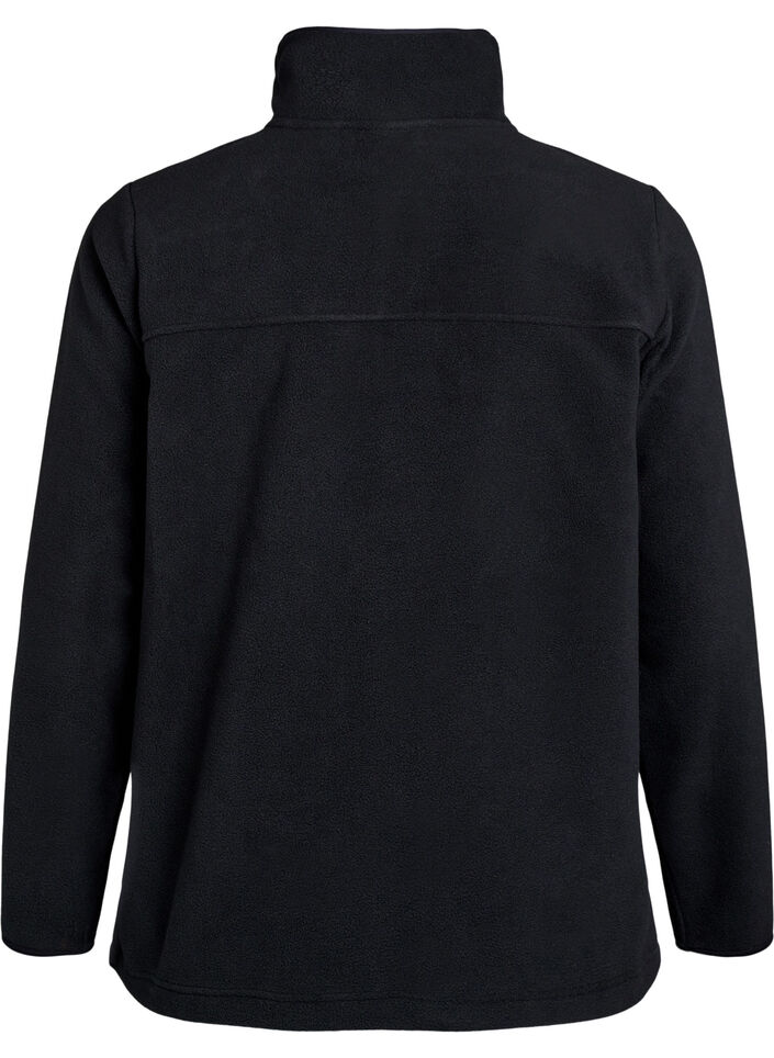 Fleece jacket with pockets, Black, Packshot image number 1