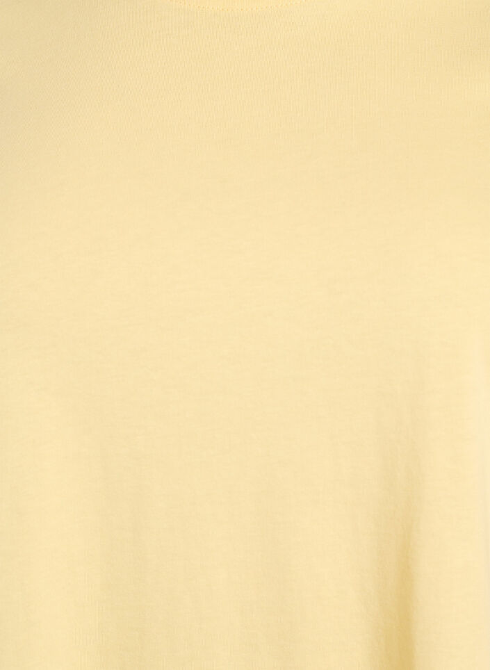 Basic cotton T-shirt with round neck, Yellow, Packshot image number 2