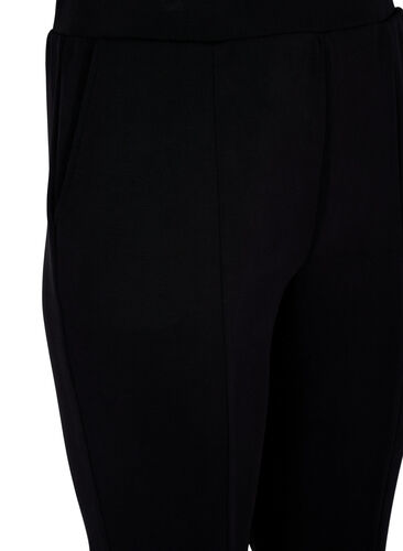 Flared trousers with slits in front, Black, Packshot image number 2
