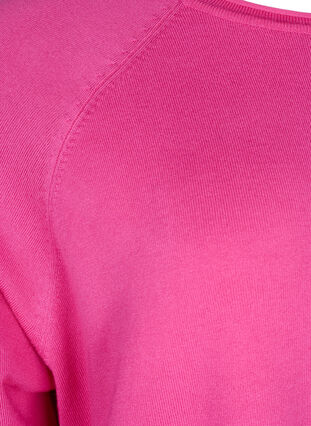 Viscose knitted blouse with 3/4 sleeves, Raspberry Rose, Packshot image number 2
