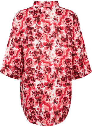 Long shirt with all-over print, Pink AOP Flower, Packshot image number 1