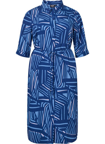 FLASH - Shirt dress with print, Medieval Blue AOP, Packshot image number 0