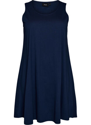 Sleeveless A-line dress - Blue - Sz. L - Zizzifashion Sleeveless A-line dress - Blue - Sz. L - Zizzifashion