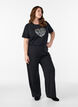 T-shirt with motif, Black, Model image number 1