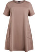 Jersey dress with short sleeves and pockets, Brown, Packshot image number 0