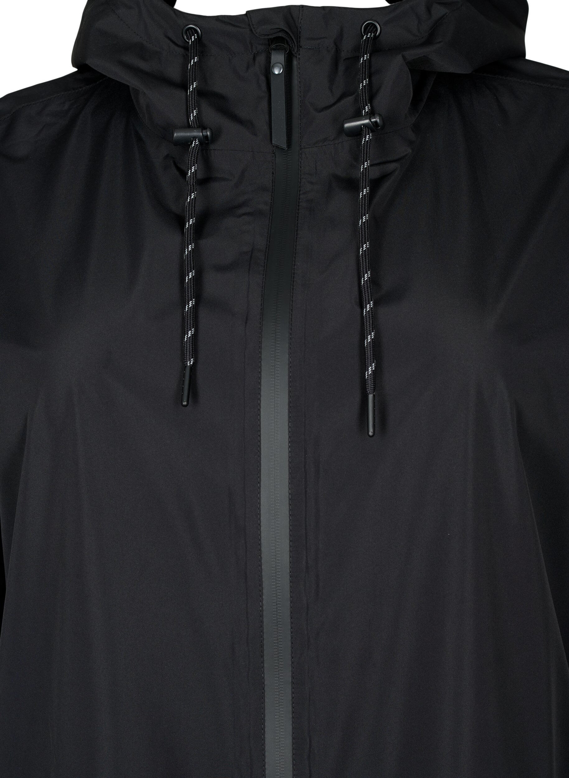 Zizzifashion Rain jacket with pockets and a hood, Black, Packshot image number 2
