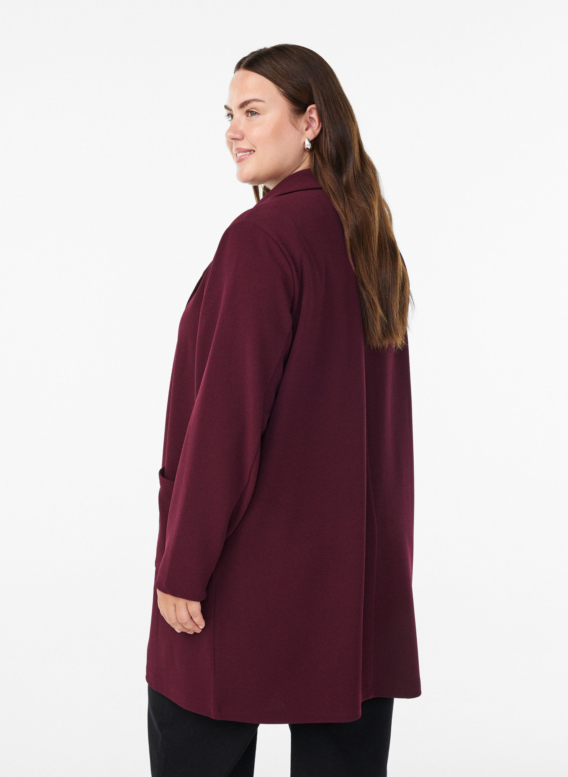 ZizzifashionLong blazer with pockets, Red, Model image number 2