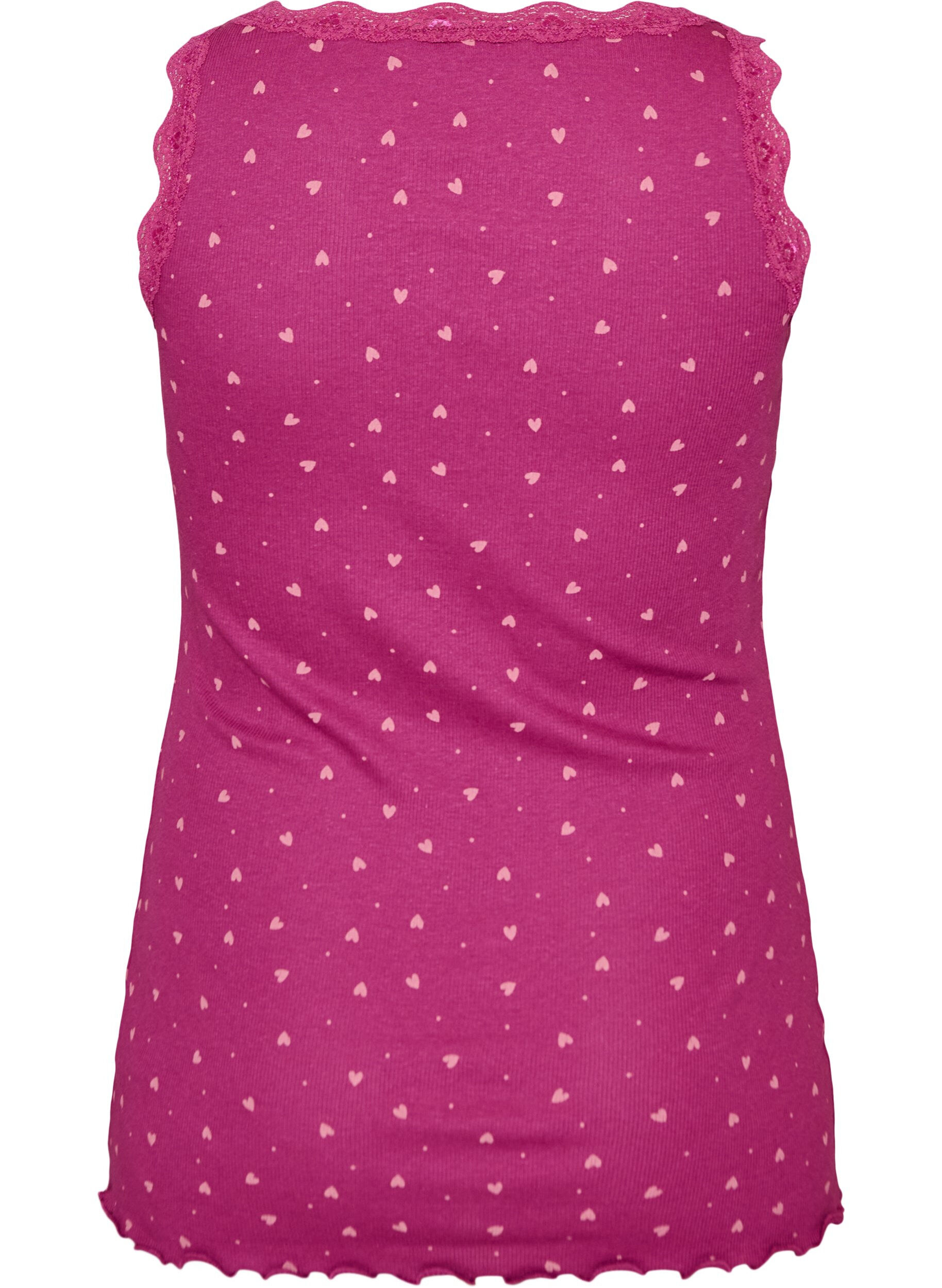 ZizzifashionTop with print and lace edge, Purple, Packshot image number 1