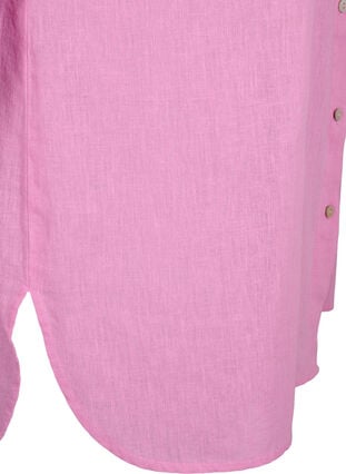 Long shirt in linen and cotton, Rosebloom, Packshot image number 3