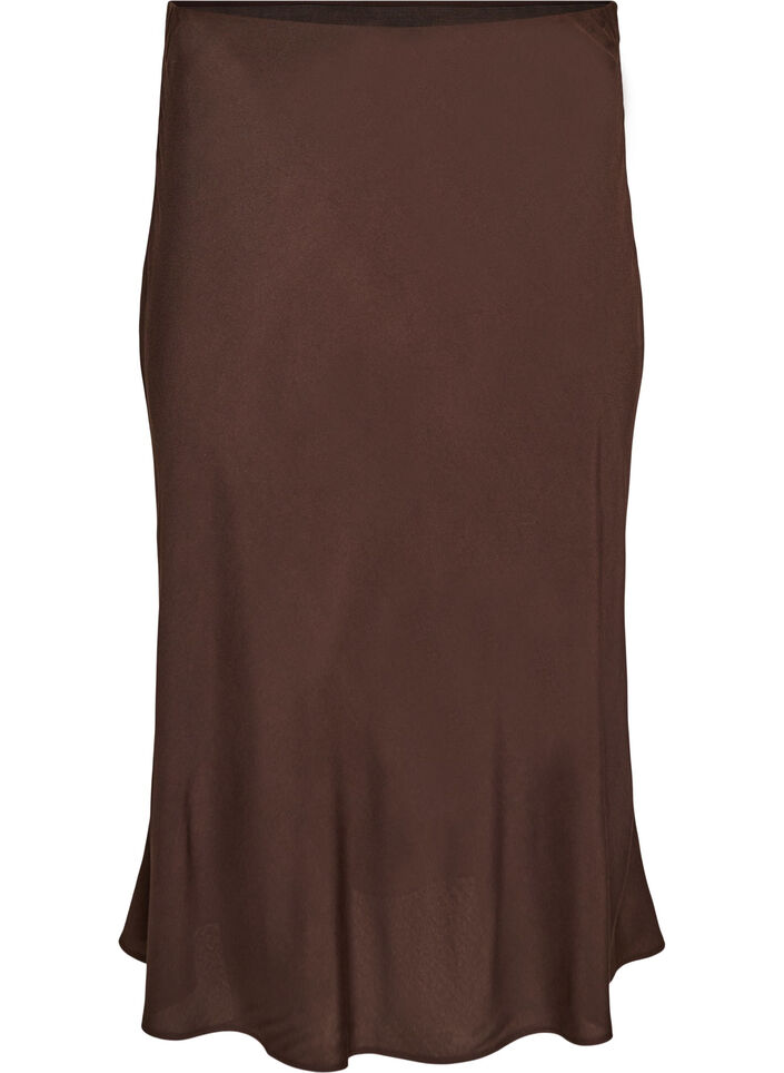 Viscose skirt with an elasticated waist, Brown, Packshot image number 0