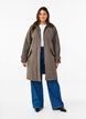 Transitional coat with velvet collar and pockets, Chocolate Chip, Model image number 2