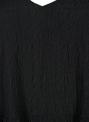 A-shaped short dress with a V-neck, Black, Packshot image number 2