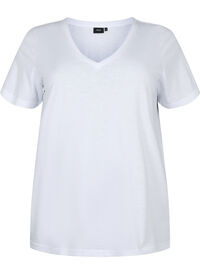 Short sleeve t-shirt with v-neckline