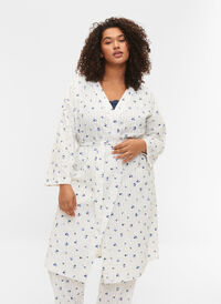 Cotton dressing gown with tie string, Snow White AOP, Model