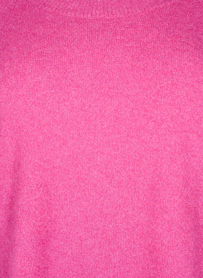 Long knitted blouse with button detail at the side, Raspberry Rose Mel., Packshot image number 2