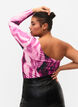 One-shoulder blouse with print, Raspberry Rose AOP, Model image number 1