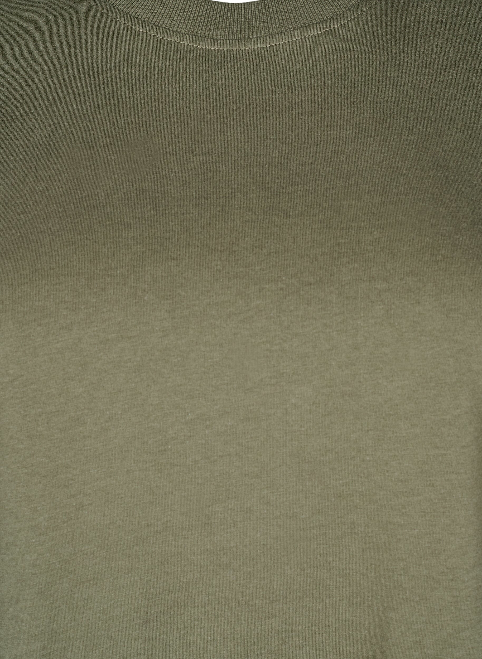 Zizzifashion Basic cotton T-shirt with round neck, Green, Packshot image number 2