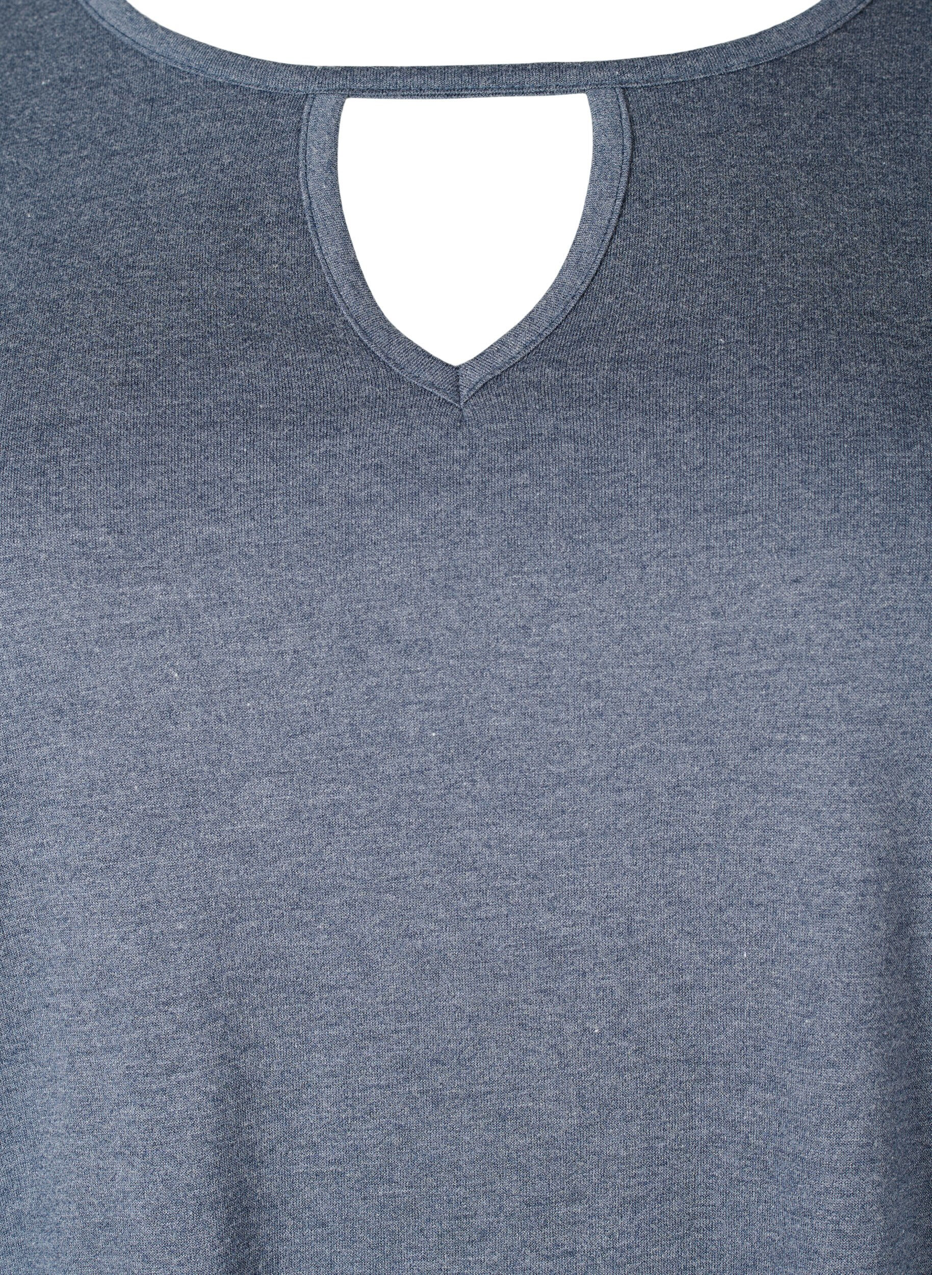 Zizzifashion Melange blouse with long sleeves, Night Sky Mel. , Packshot image number 2