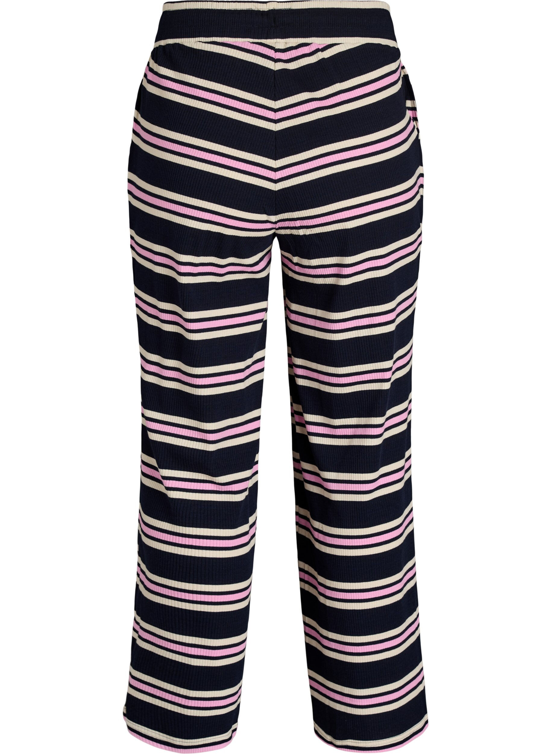Zizzifashion Striped pyjama bottoms with wide legs, Blue, Packshot image number 1