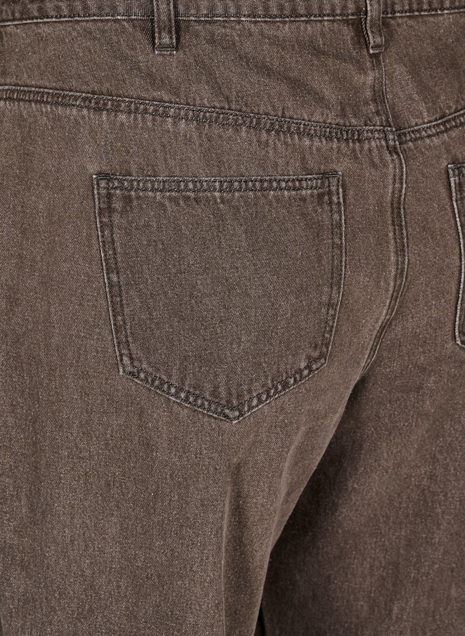Zizzifashion Straight fit jeans in coloured denim, Brown, Packshot image number 3