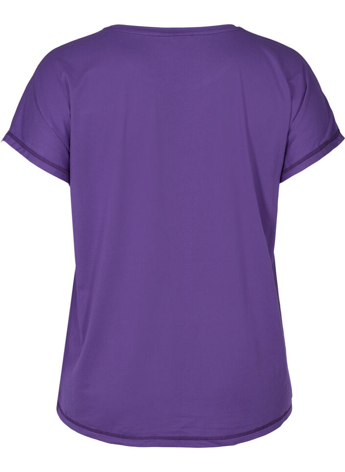Solid-coloured workout T-shirt, Purple, Packshot image number 1