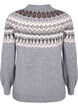 Knitted jumper with patterns and long sleeves, Medium Grey Comb, Packshot image number 1