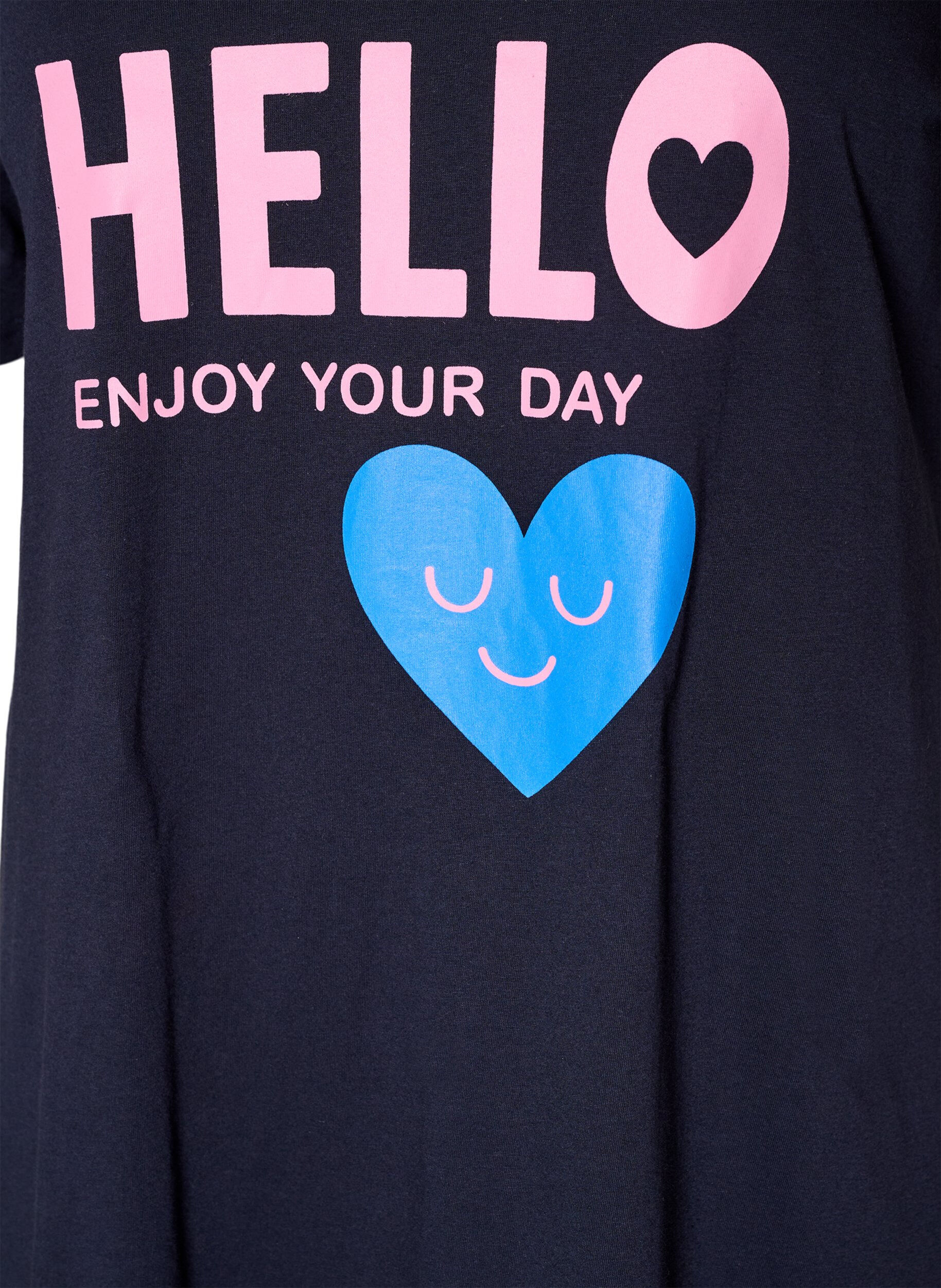 ZizzifashionOrganic cotton nightdress with V-neck, Blue, Packshot image number 2
