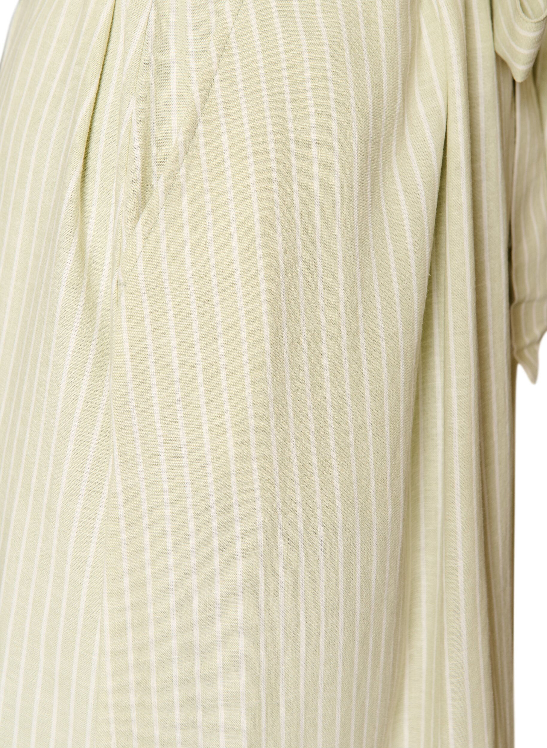 ZizzifashionSleeveless striped midi dress in linen and viscose, Green, Packshot image number 3