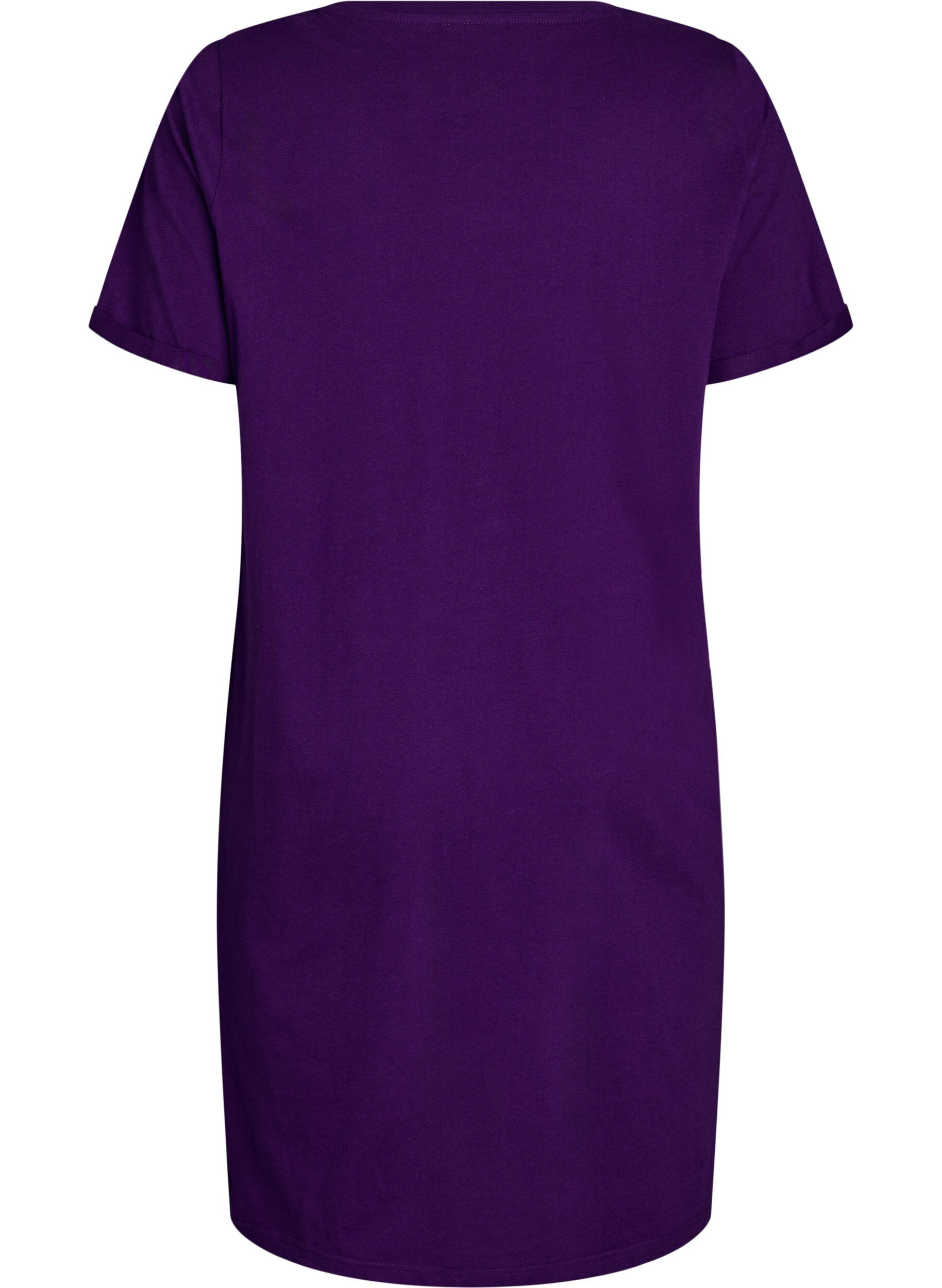 ZizzifashionShort-sleeved nightgown in organic cotton, Blue, Packshot image number 1