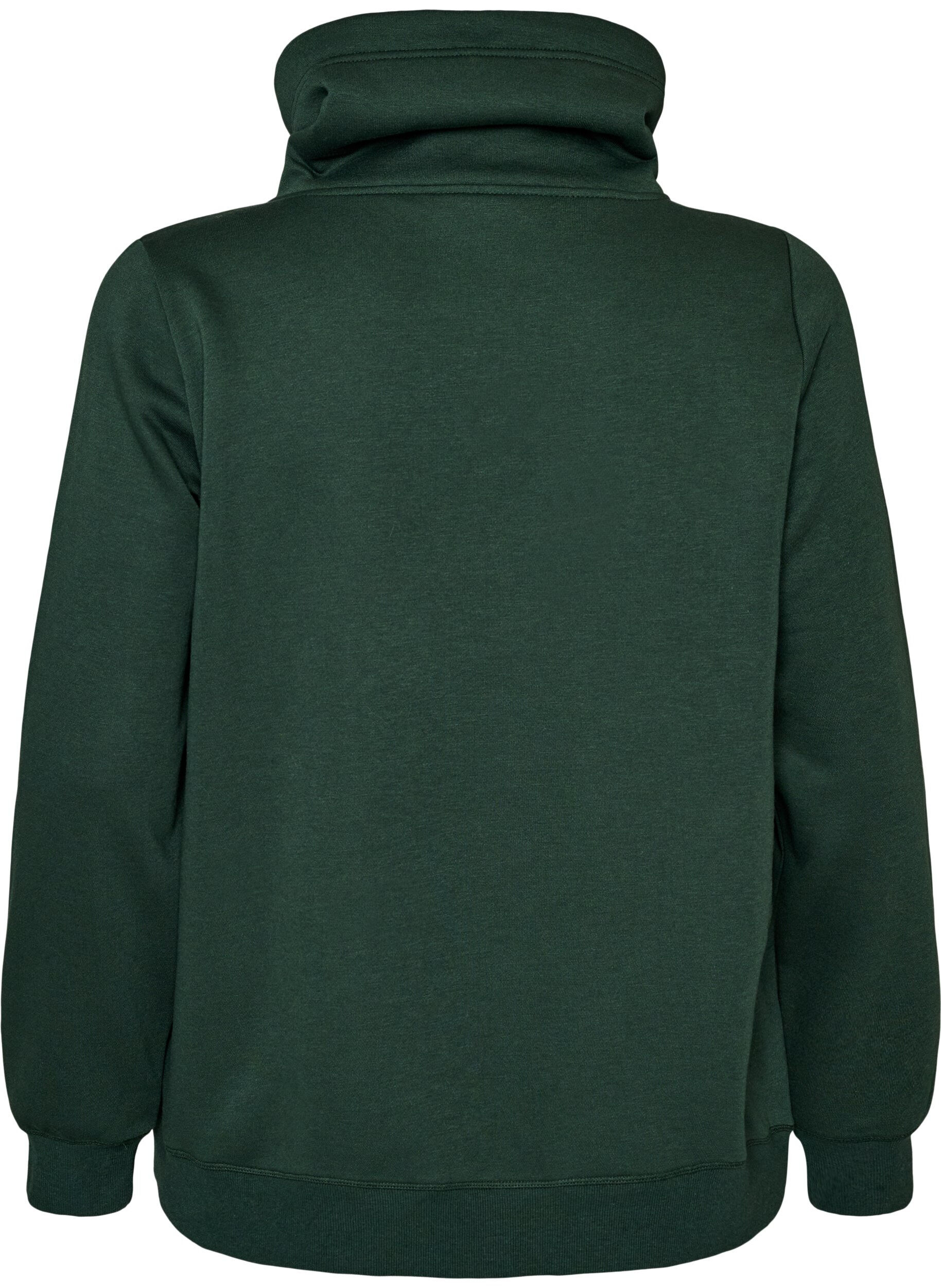 ZizzifashionSweatshirt with high collar and pockets, Green, Packshot image number 1