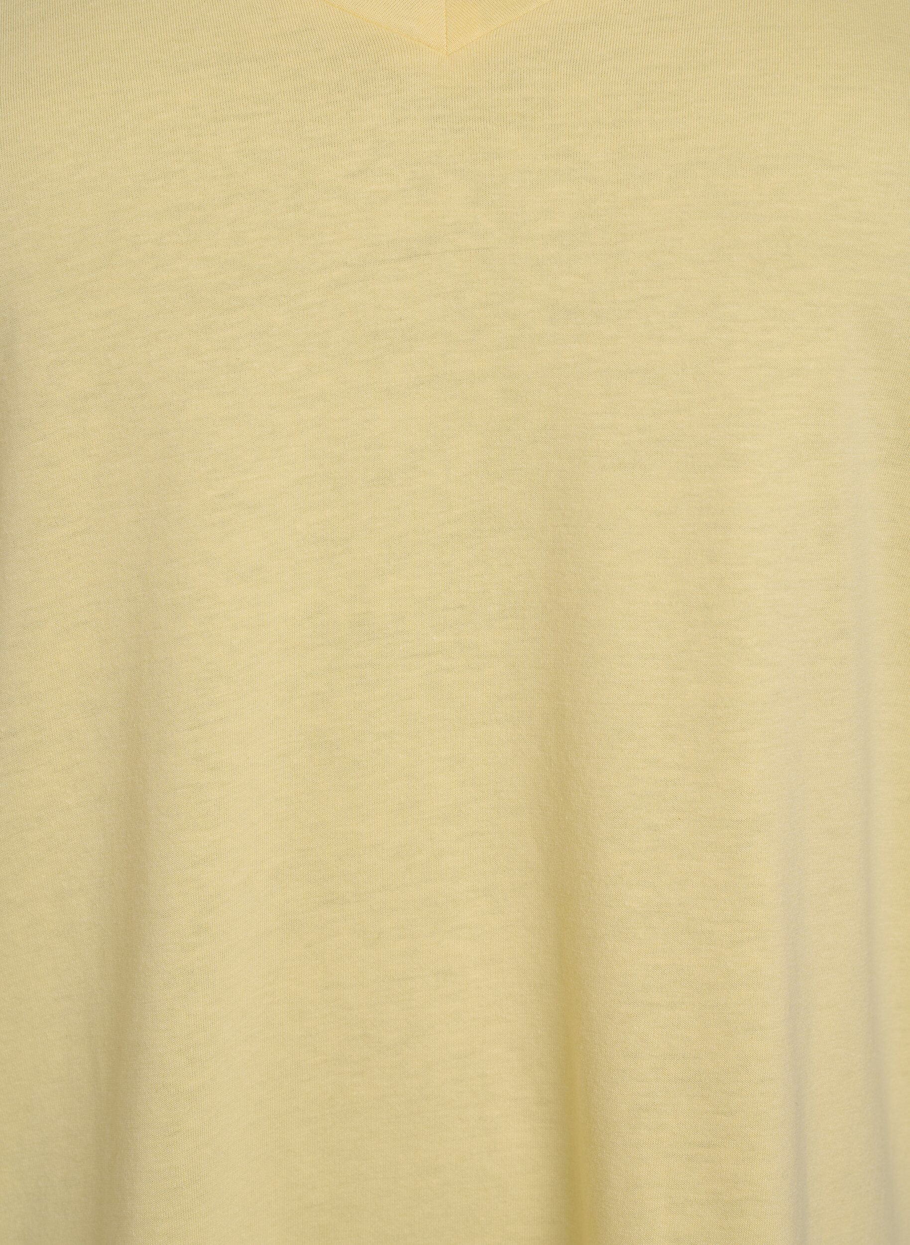 Zizzifashion Short-sleeved t-shirt with v-neck, Yellow, Packshot image number 2