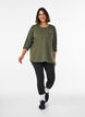 Sports top with 3/4 sleeves, Green, Model image number 1