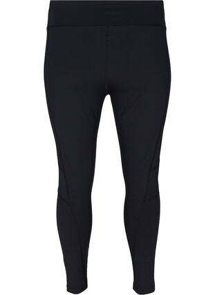 Cropped reflective gym leggings, Black, Packshot image number 1