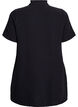 Cotton muslin tunic with short sleeves, Black, Packshot image number 1