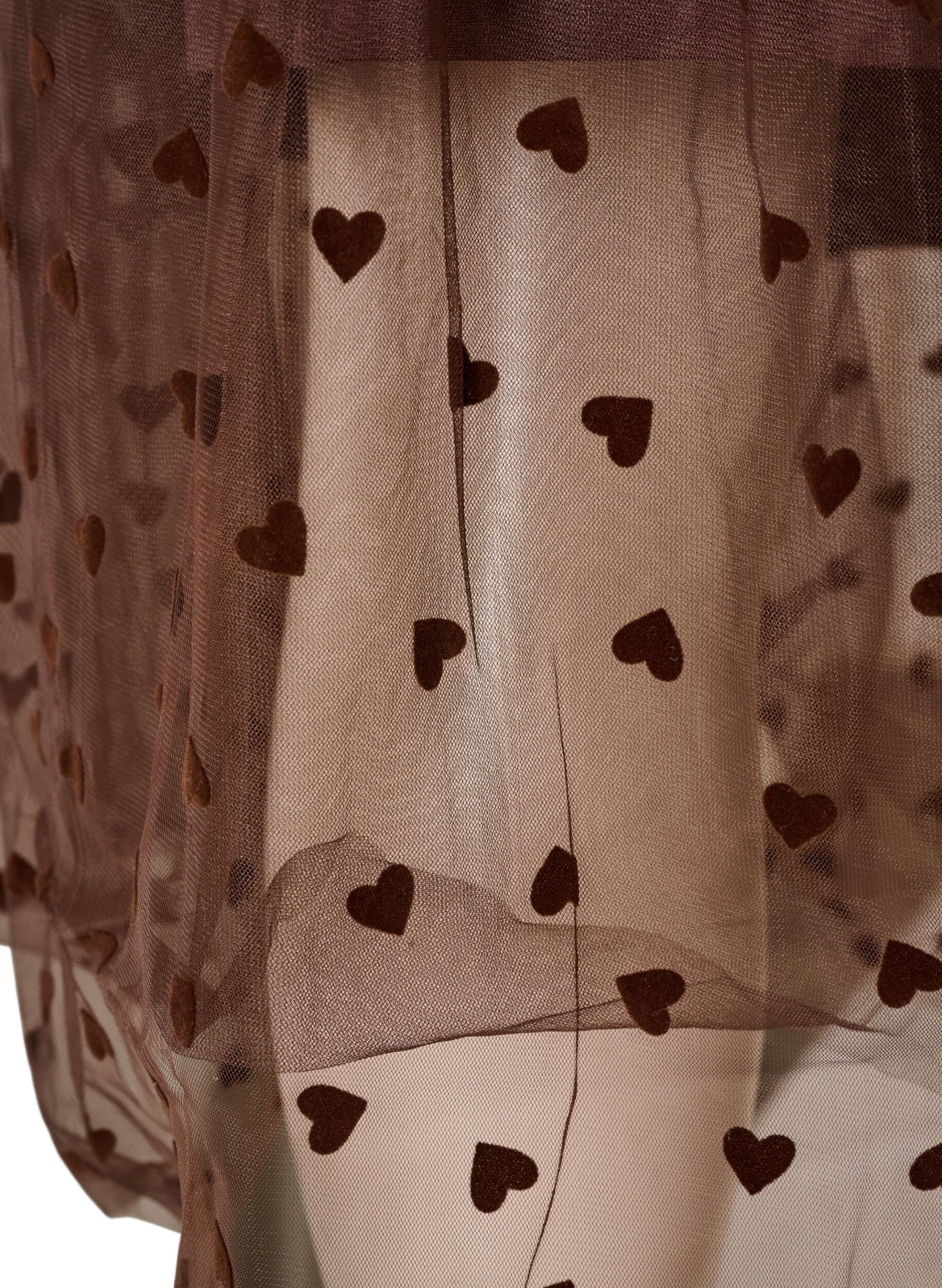 ZizzifashionMidi tulle skirt with hearts, Brown, Packshot image number 3