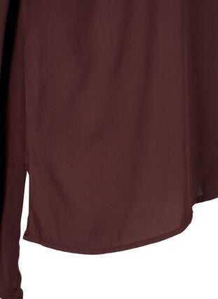 Solid colour shirt with v-neck, Fudge, Packshot image number 3