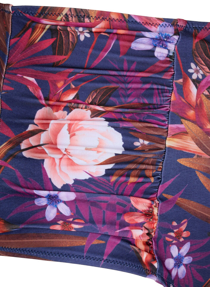 High-waisted floral bikini bottoms, Purple, Packshot image number 3