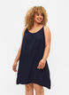 Solid colour strap dress in viscose, Blue, Model image number 0