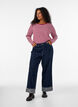 Striped blouse with long sleeves, Rose, Model image number 1