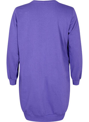 Sweat dress in cotton with a text print, Purple Corallites, Packshot image number 1