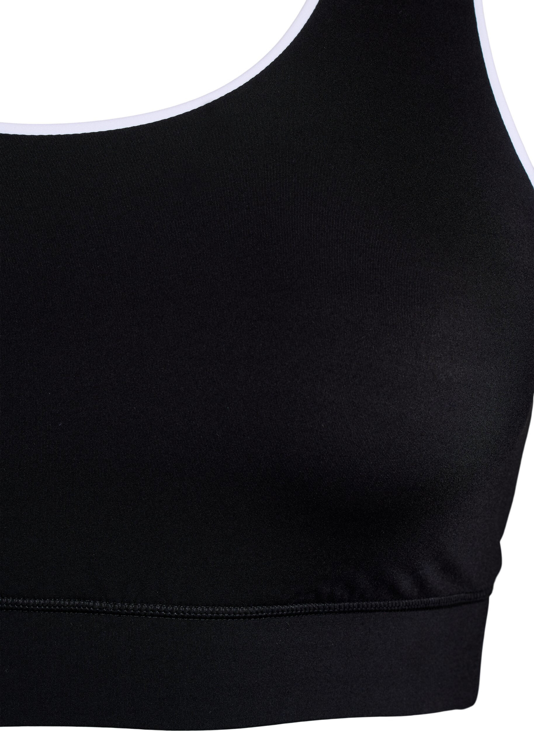 Zizzifashion Racerback sports bra with contrast piping, Black, Packshot image number 2