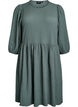 FLASH - Short dress with texture and 3/4 sleeves, Green, Packshot image number 0