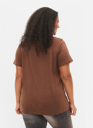 Short sleeve t-shirt with print, Chestnut BG, Model image number 1